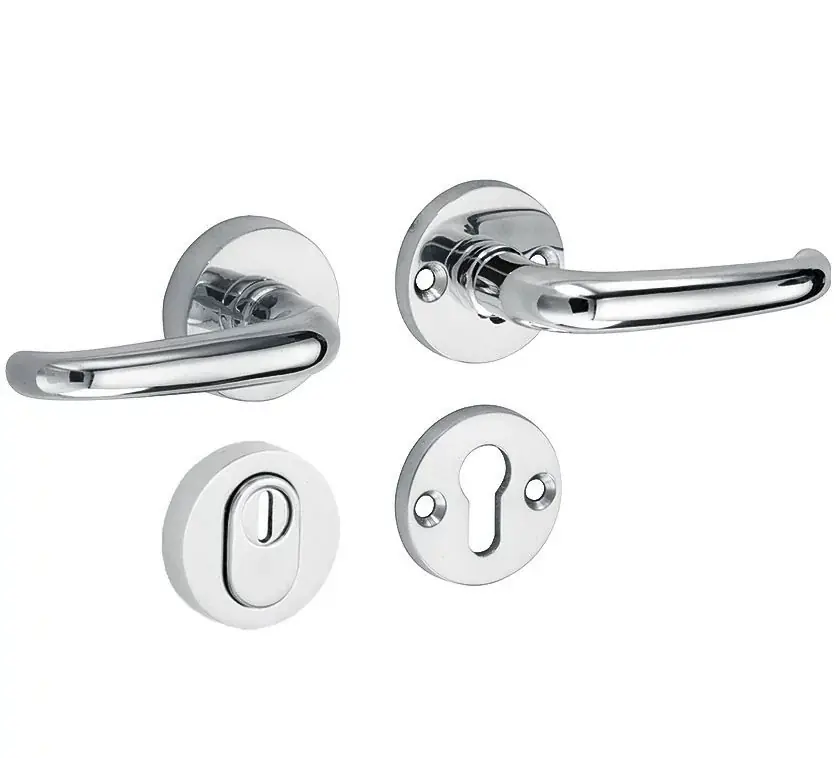 Merkproduct SKG3 kruk/kruk op rozet Halfsabel rechts + kerntrekbeveiliging glans chroom