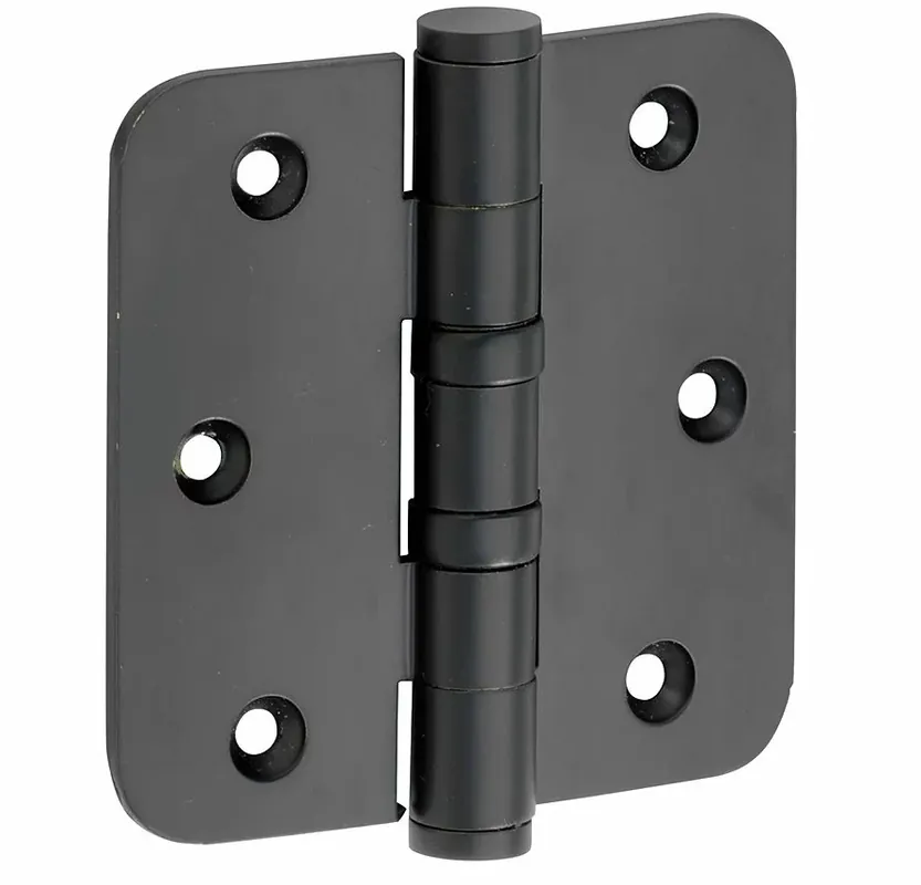 Kogellagerscharnier 76×76 ronde hoek vlak mat zwart Hoge Kwaliteit