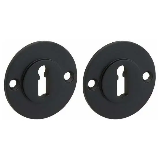 Hoge Kwaliteit Set van twee sleutelplaatjes Chemin de Fer 50mm BB mat zwart