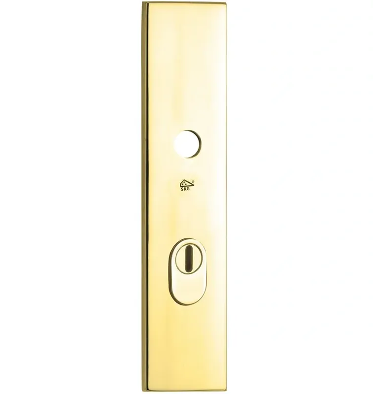 Gratis Retour SKG3 rechthoekig schild PC55 buiten met kerntrekbeveiliging messing PVD