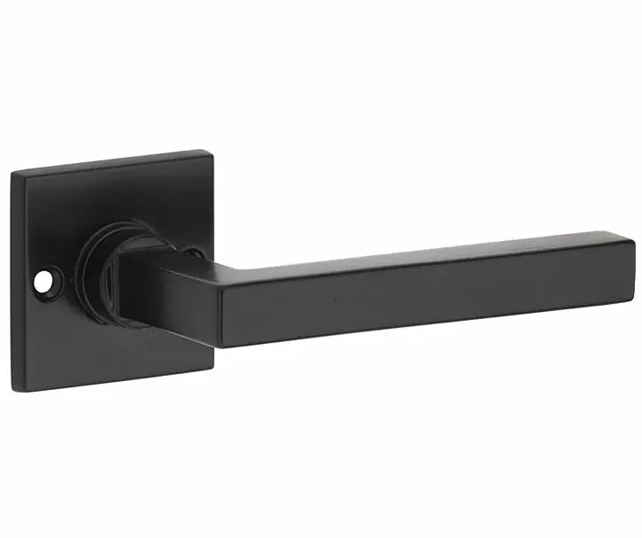 Deurklink op ongeveerd rozet Kare/Bauhaus mat zwart Gereduceerde Prijs