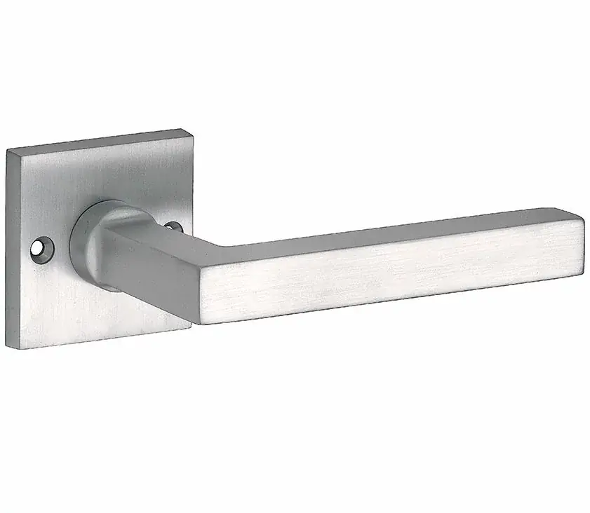 Deurklink op ongeveerd rozet Kare/Bauhaus mat nikkel ongelakt Goedkoop