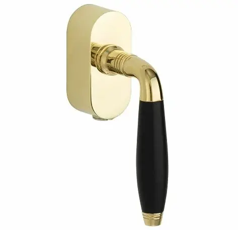 Hoge Kwaliteit SKG2 Draaikiepgarnituur afsluitbaar Bonton ebben/Elegant messing ongelakt