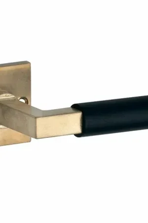 Aanbieding Deurklink op ongeveerd rozet Bauhaus ebben messing antiek