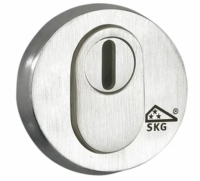 Speciale Aanbieding SKG3 cilinderrozet buiten + kerntrekbeveiliging Elegant mat nikkel PVD