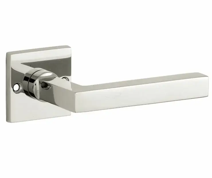 Favoriet Deurklink op ongeveerd rozet Kare/Bauhaus glans nikkel