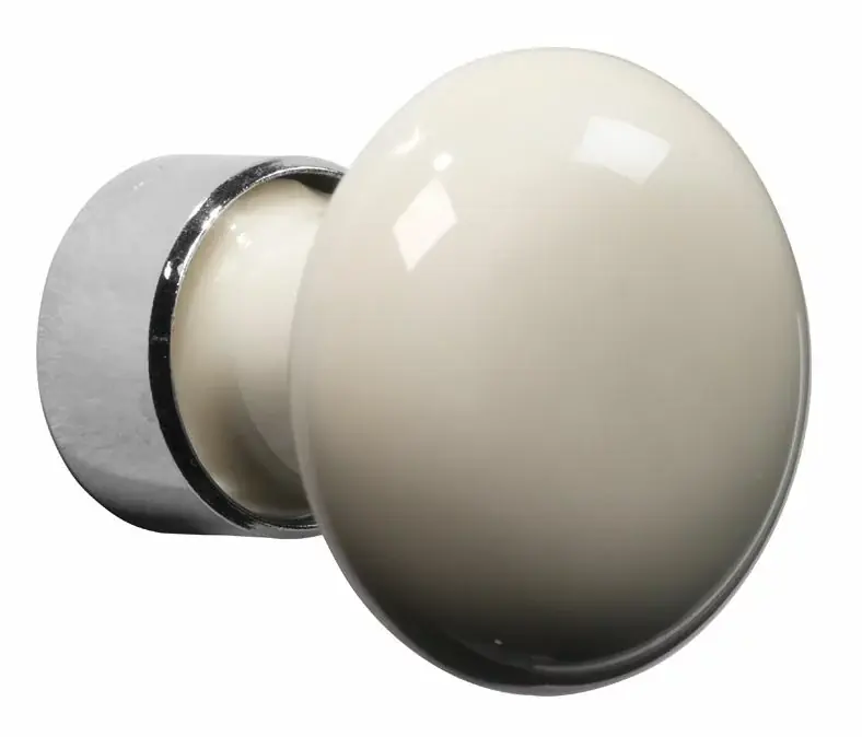 Meubelknop Paddenstoel porselein 30mm glans nikkel/camee Laatste Versie