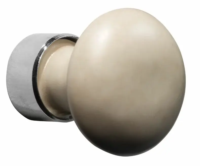 Meubelknop Paddenstoel porselein 30mm glans nikkel/camee mat Must-Have