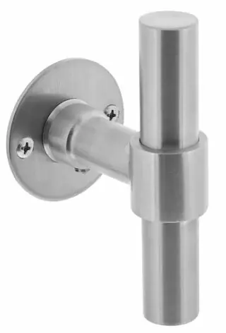 Meest Verkocht Intersteel enkele deurklink T-model recht + ronde platte rozet 50x2mm rvs