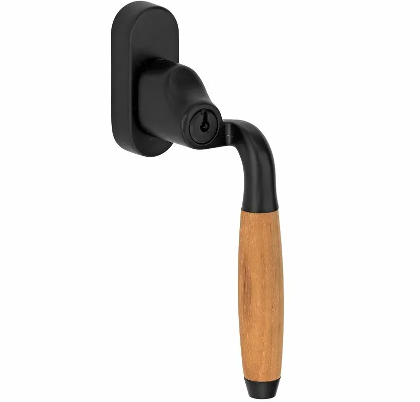 SKG2 Draaikiepgarnituur afsluitbaar Ton teak/smal rechts mat zwart Snelle Levering