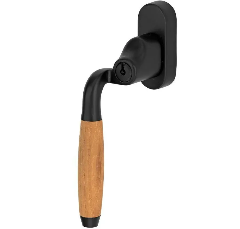 Exclusieve Aanbieding SKG2 Draaikiepgarnituur afsluitbaar Ton teak/smal links mat zwart