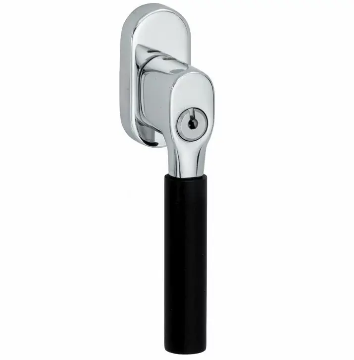 SKG2 Draaikiepgarnituur afsluitbaar Bauhaus ebben/ovaal glans chroom Dagaanbieding