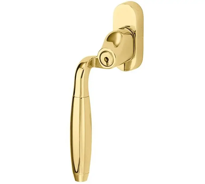 Premium SKG2 Draaikiepgarnituur afsluitbaar Elegant links messing ongelakt