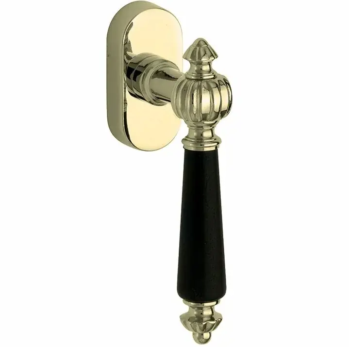 Draaikiepgarnituur Nouveau/Elegant messing gelakt Hoge Kwaliteit