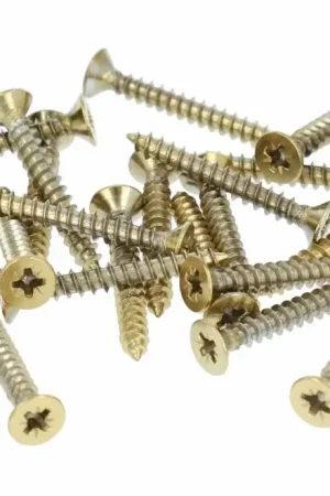 20 stuks Houtschroeven pozidrive 3.7X30 mm PVD goud Nieuw