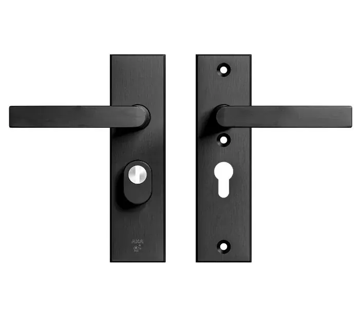 AXA Edge Plus veiligheidsbeslag kort PC55 SKG3 met kerntrekbeveiliging kruk/kruk zwart Speciale Aanbieding