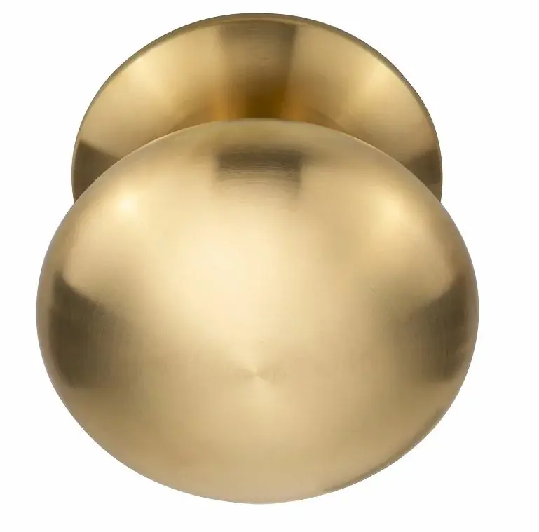 Hoge Kwaliteit Voordeurknop BASICS LB65V Vast op rozet PVD mat goud