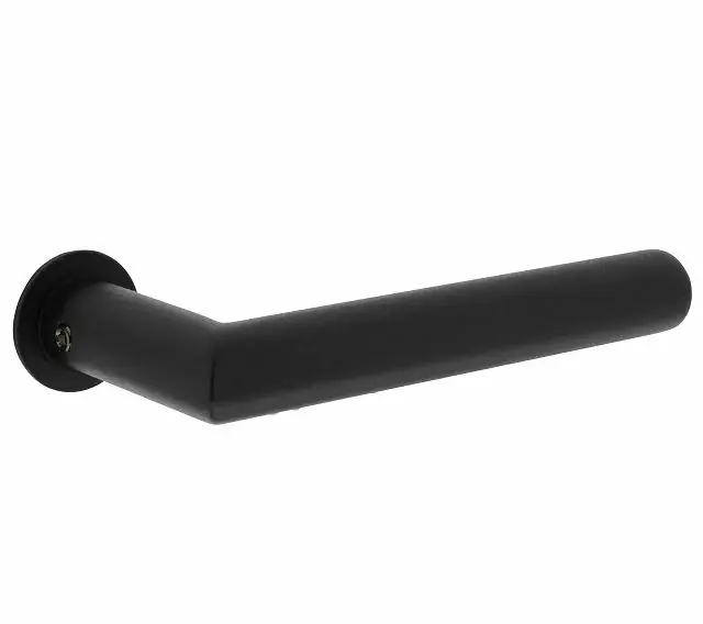 Intersteel deurklink Jura met platte ronde rozetten zelfklevend ø30mm rvs zwart Dagaanbieding