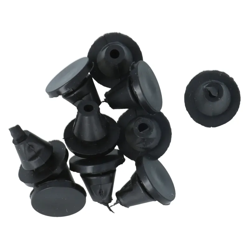 Merkproduct ODShop set van 10 aanslagdopjes 11x6x1.5mm voor deurkozijnen rubber zwart