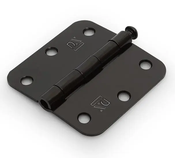 Rechtstreeks Van De Fabrikant DX Scharnier met losse pen ronde hoeken 76×76 mm zwart gelakt