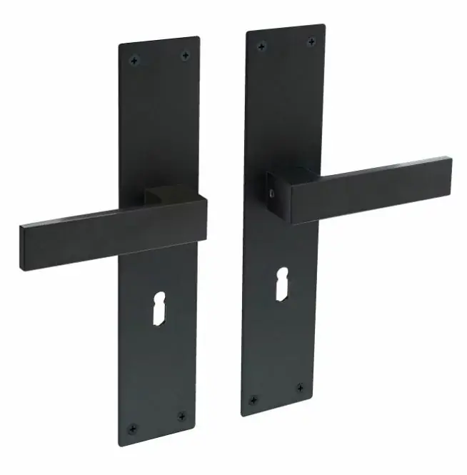 Intersteel deurklink Amsterdam op renovatie schild rechthoekig SL56 rvs/mat zwart Koop Online