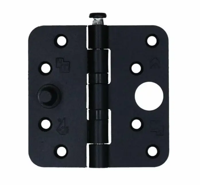 S2 veiligheids nylonlagerscharnier ronde hoeken 89×89 zwart SKG3 Flitsaanbieding