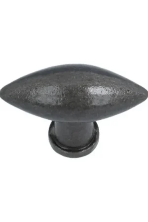 Gecertificeerd Knop ovaal IJzer Grijs 45 x 14 mm