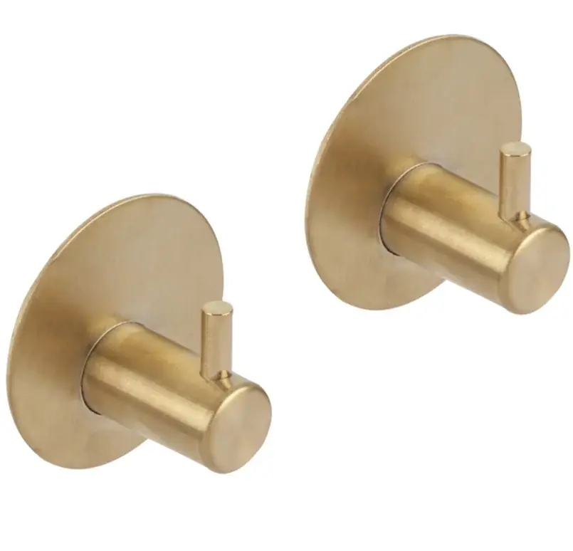 Bestel Nu Differnz haak zelfklevend rond rvs goud 2 stuks