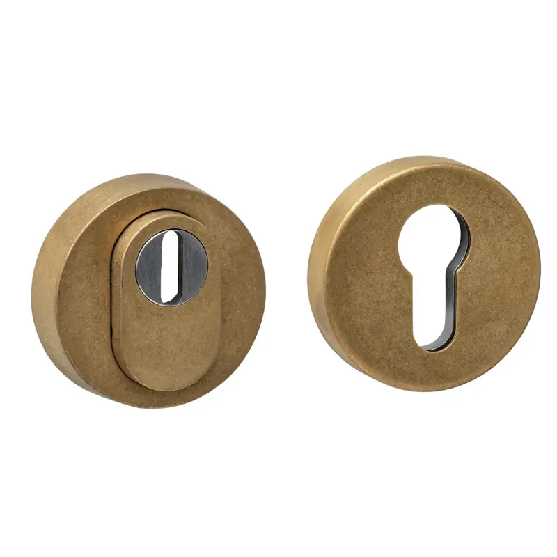 Bestseller Intersteel SKG3 veiligheidsrozetten rond verdekt ø52x12mm met kerntrekbeveiliging PVD messing getrommeld