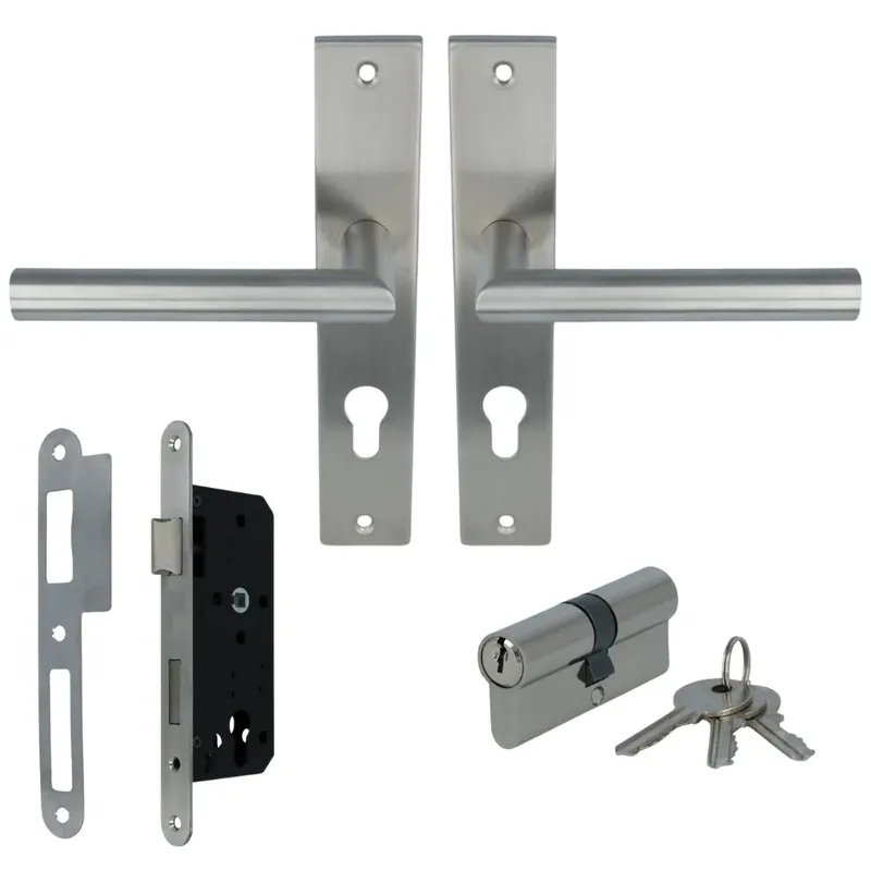 Shop Nu ODShop poortdeur set met beslag, slot PC72 en cilinder 35/35 rvs