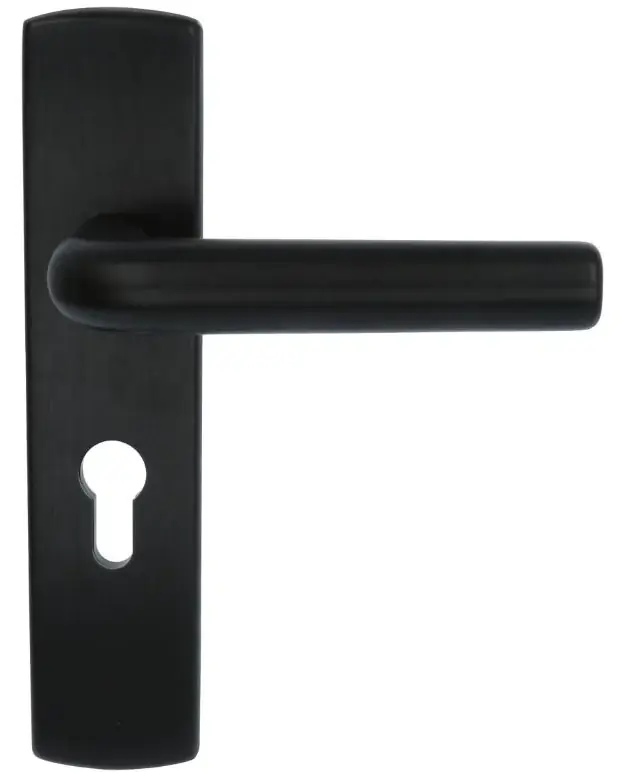 AXA Curve klik schild PC55 met deurklink L aluminium zwart Gratis Retour