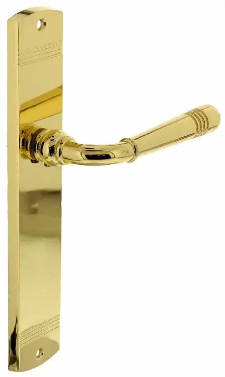 Snelle Levering Intersteel deurklink Helena op schild blind messing gelakt