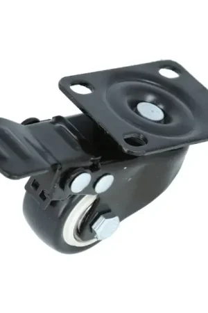 Veilige Betaling Zwenkwiel met rem en bevestigingsplaat zwart Ø40×20 mm