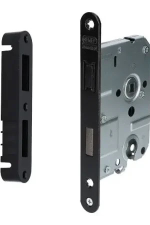 Weekendaanbieding Nemef magneet cilinder PC55 insteekslot 1269/73 met zwarte voorplaat inclusief sluitkom 1269/73