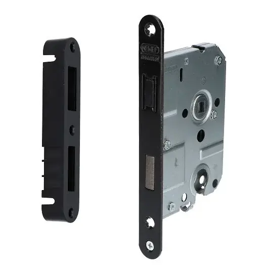 Weekendaanbieding Nemef magneet cilinder PC55 insteekslot 1269/73 met zwarte voorplaat inclusief sluitkom 1269/73