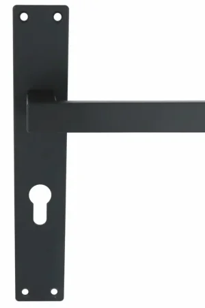Deurklink Rechthoek op schild PC72 rvs/mat zwart Superprijs