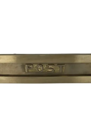 Brievenbus messing antiek met opdruk POST Laatste Versie