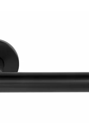 Deurklink Jeroen op ronde rozet PVD gunmetal Op = Op