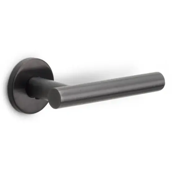 Hoge Kwaliteit Deurklink BASICS LBVII-19 op ronde rozet PVD gunmetal