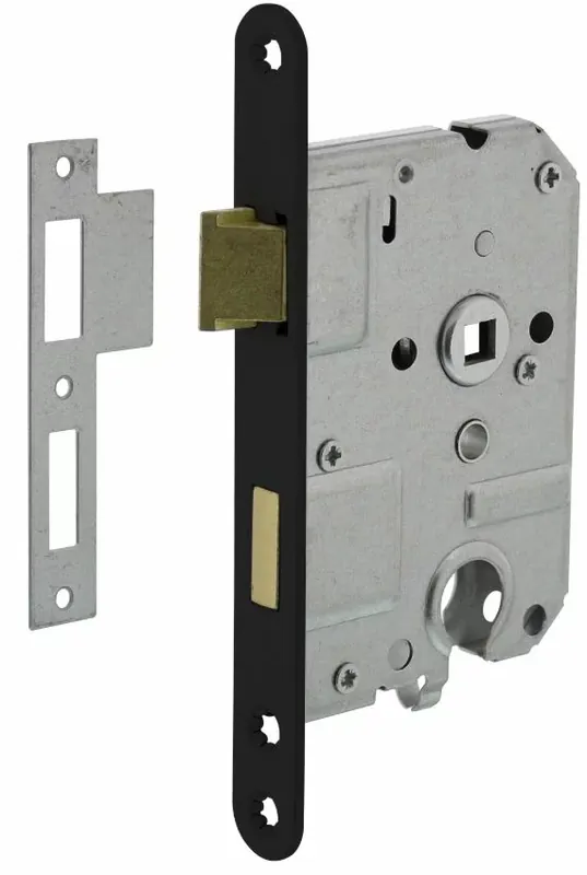 Goedkoop Intersteel cilinder PC55 dag en nachtslot met zwart gelakte voorplaat 20×175 mm