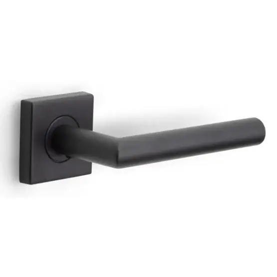 Deurklink BASICS LBII-19BSQR53 op geveerd rozet mat zwart Korting