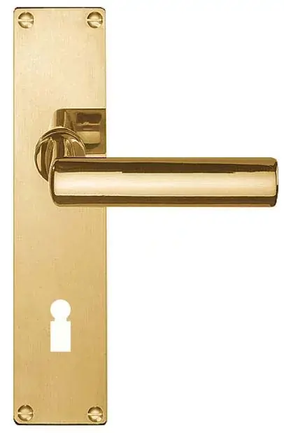Exclusieve Aanbieding Deurklink op schild sleutelgat TIMELESS 1929MPN SL56 messing ongelakt