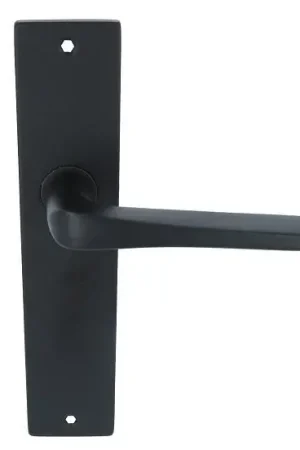 Deurklink Basis Wig Massief zwart Op langschild Blind Direct Beschikbaar