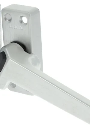 Populair AXA raamsluiting met nok en drukknop rechts aluminium F1