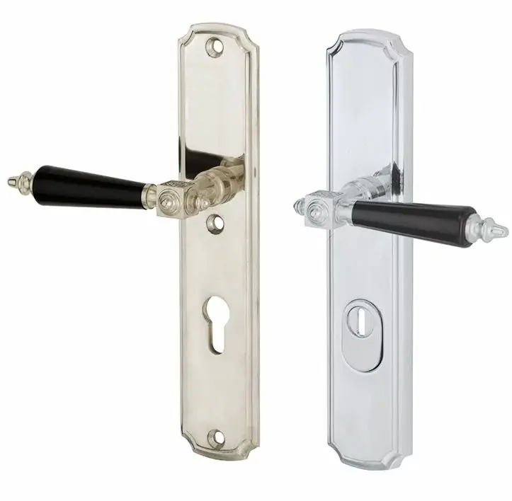 Shop Nu SKG3 PC92 kruk/kruk op schild Roman/Nouveau links + kerntrekbeveiliging glans nikkel/glans chroom