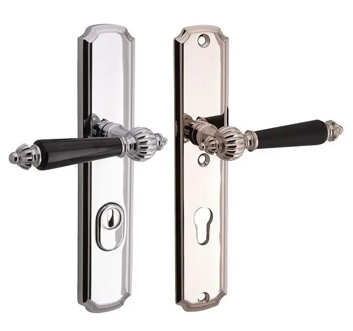 SKG3 PC55 kruk/kruk op schild Nouveau ebben rechts + kerntrekbeveiliging glans nikkel/glans chroom Snelle Levering