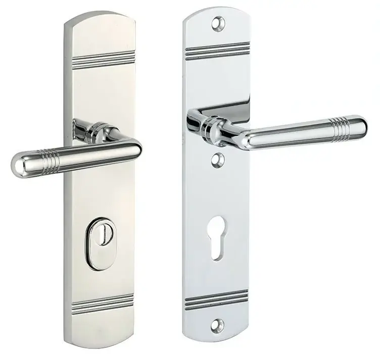 SKG3 PC92 kruk/kruk op schild Art-Deco rechts + kerntrekbeveiliging glans nikkel/glans chroom Gereduceerde Prijs