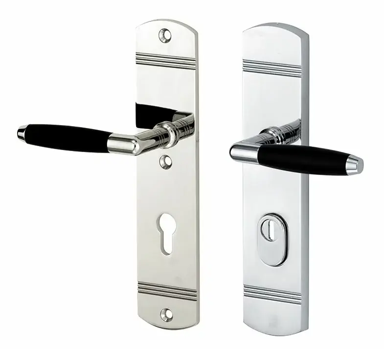 SKG3 PC55 kruk/kruk op schild Ton links + kerntrekbeveiliging glans nikkel/glans chroom Direct Verzonden
