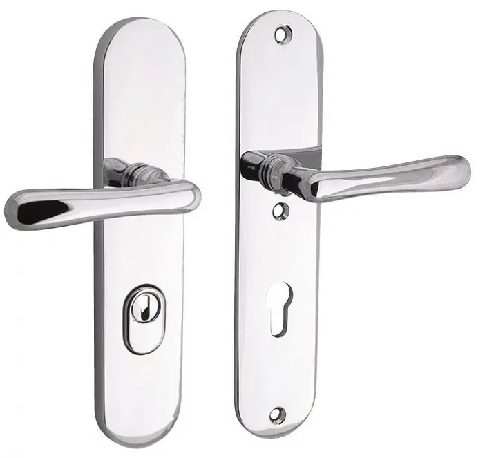 Op = Op SKG3 PC92 kruk/kruk op ovaal schild Linea rechts + kerntrekbeveiliging glans nikkel/glans chroom