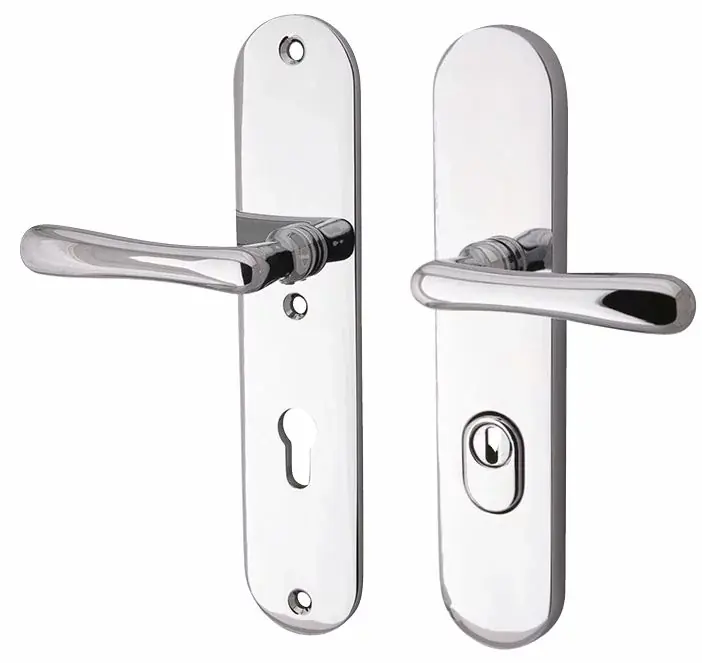 SKG3 PC55 kruk/kruk op ovaal schild Linea links + kerntrekbeveiliging glans nikkel/glans chroom Nieuw